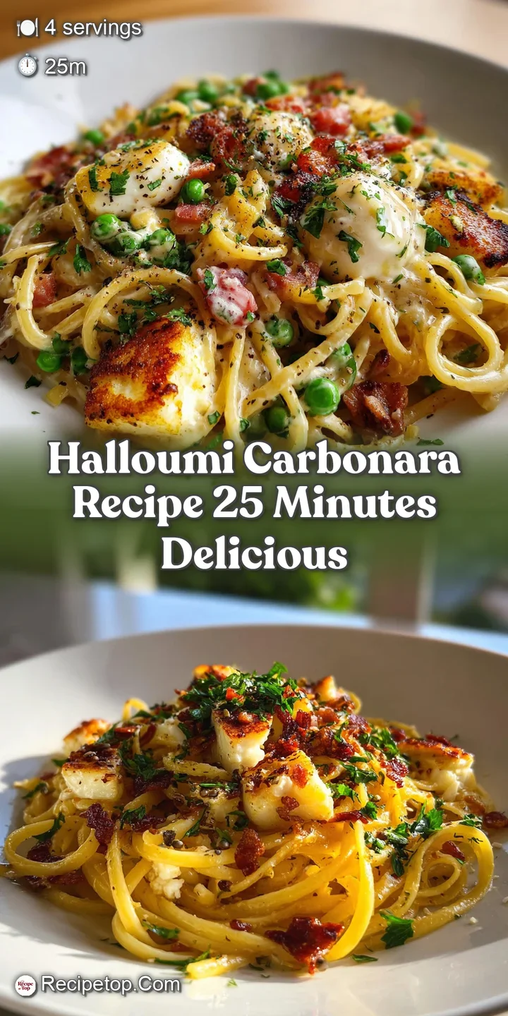 Close-up reveals creamy carbonara with melted cheese textures, savory bacon bits, and fresh green herbs scattered througho...