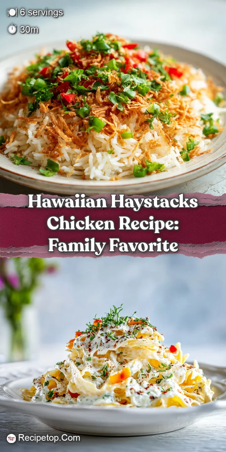 Close-up of glistening, creamy sauce and colorful toppings, showcasing textures and making Hawaiian Haystacks look incredi...
