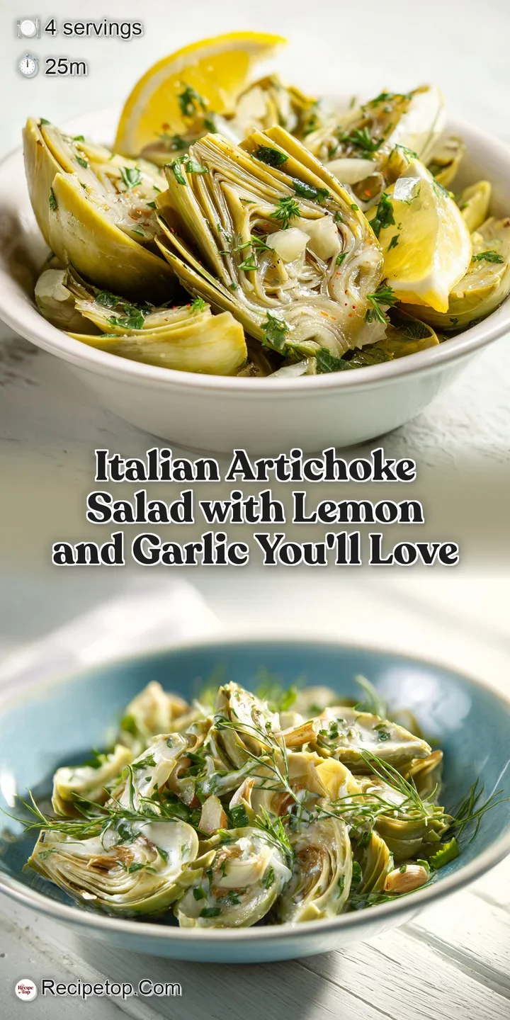 Close-up of the bright green artichoke salad showing tender leaves, salty parmesan curls, and glistening droplets of olive...