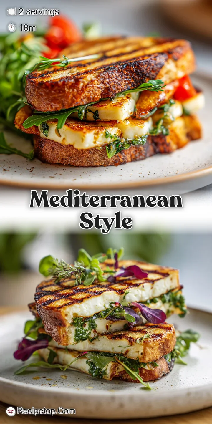 Close-up of grilled halloumi: crisp, golden exterior, soft, yielding interior, fragrant herbs, inviting and delicious.