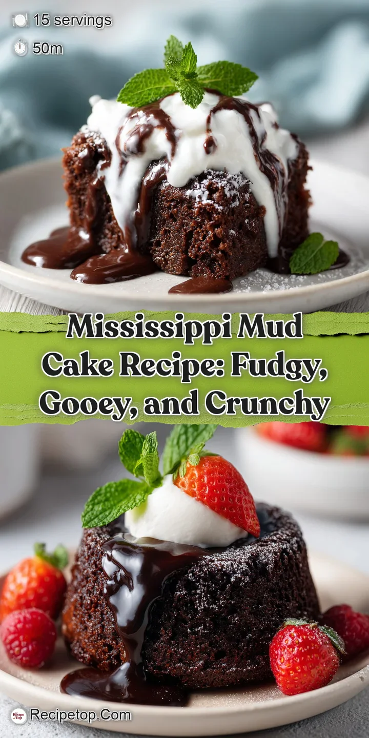 Close-up reveals intensely fudgy chocolate cake. Gooey texture with a hint of powdered sugar. Irresistibly dark and rich.