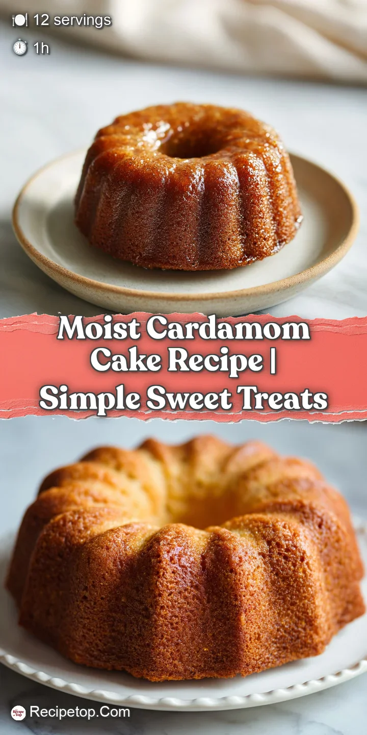 Close-up captures moist cardamom cake; sugar sparkles highlighting soft, airy crumb, promise of spice & comfort in every b...