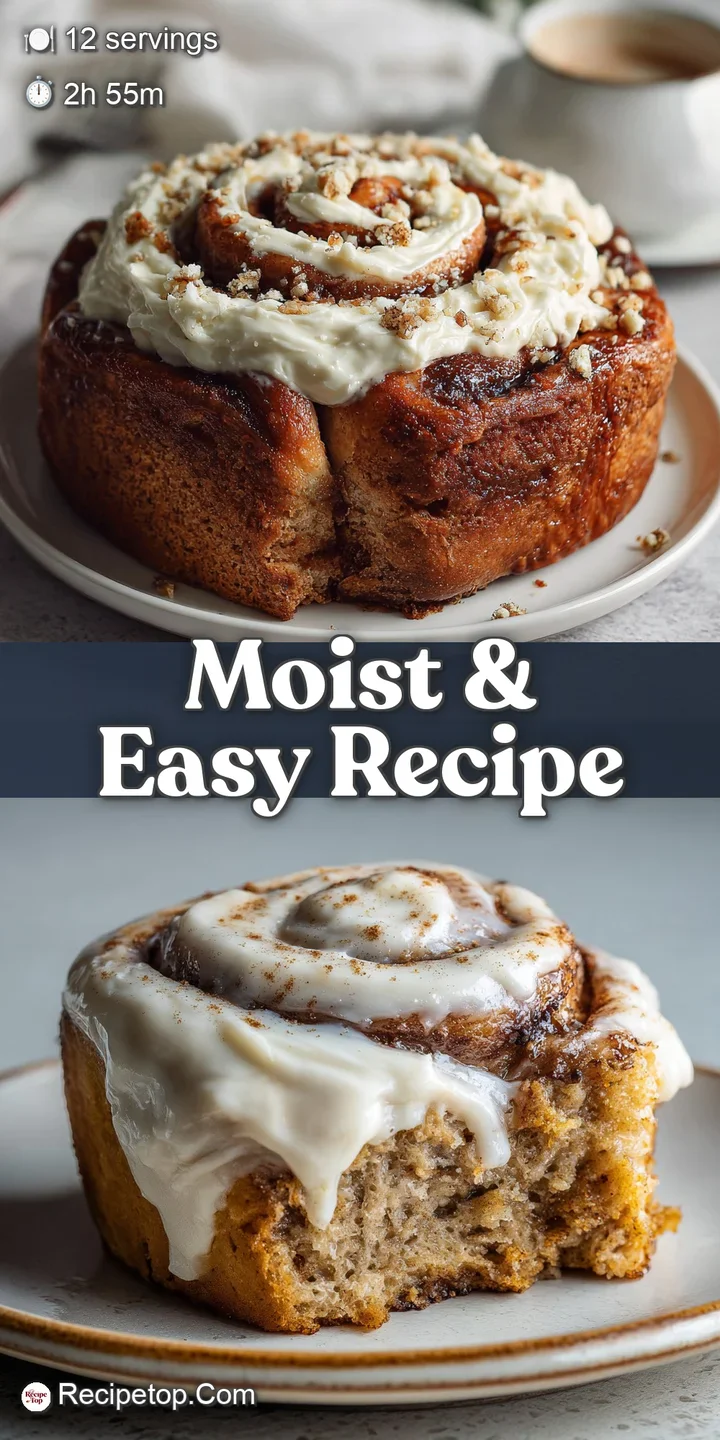 Close-up of a glazed banana bread cinnamon roll reveals moist crumb and rich color. Sweet aroma is almost tangible.