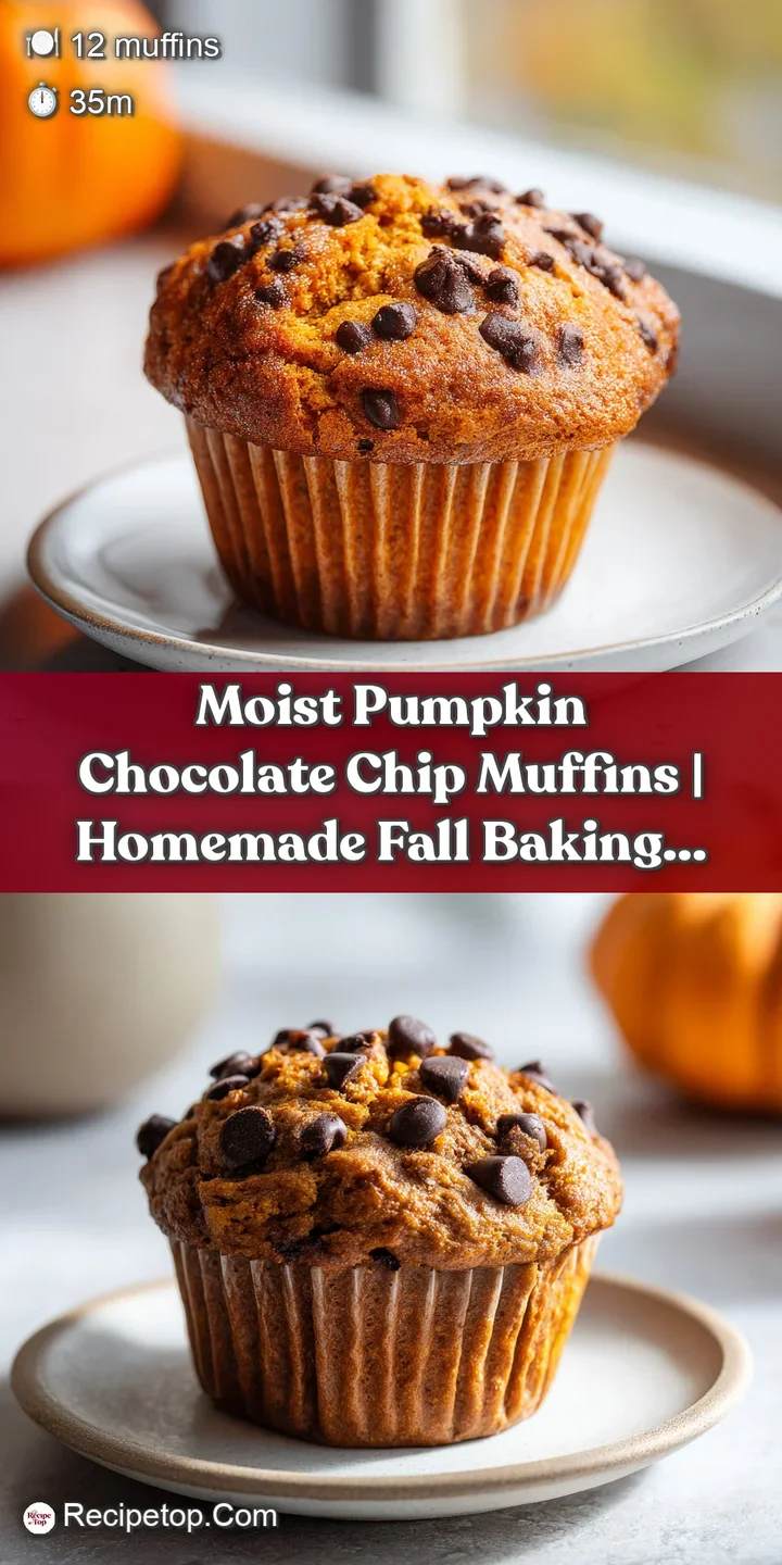 Close-up view of a moist muffin top, with visible chocolate chips and a hint of autumnal orange.