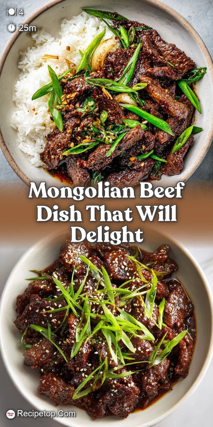 A close-up captures the glistening, caramelized texture of tender Mongolian beef, dotted with freshly chopped green onions.