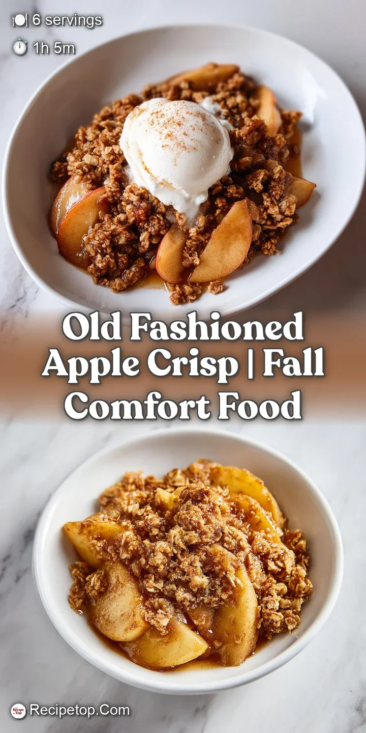 Close-up of a crunchy, buttery oat topping over tender, glistening apple slices with a hint of warm cinnamon.