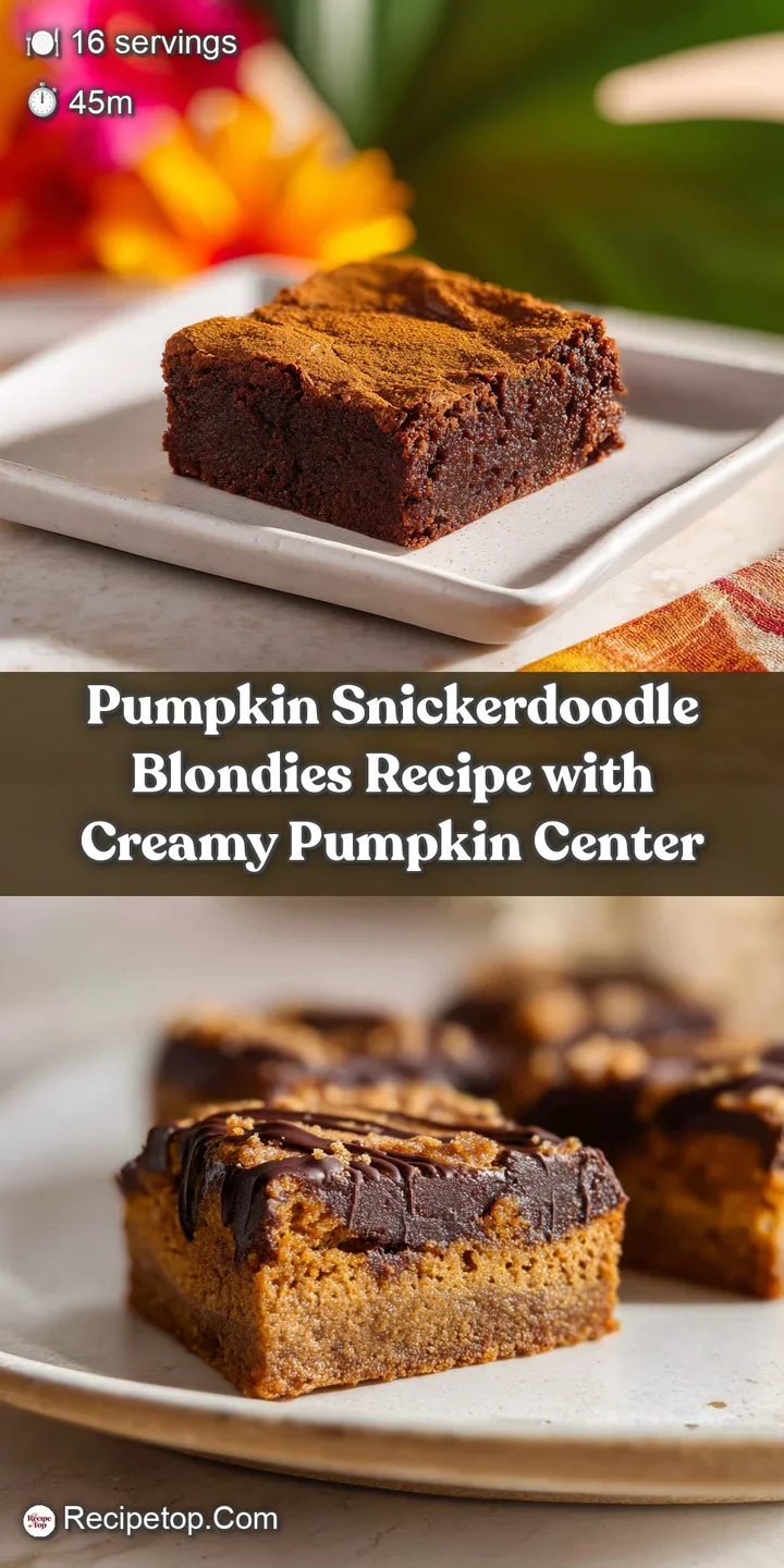 Close-up of a pumpkin blondie reveals a moist crumb, rich with swirls of pumpkin and cinnamon, beckoning a delicious bite.