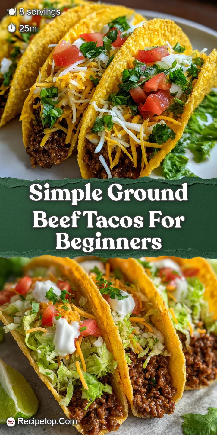 Close-up captures juicy seasoned beef and crisp shredded lettuce spilling from a soft taco shell. Melted cheese and diced ...