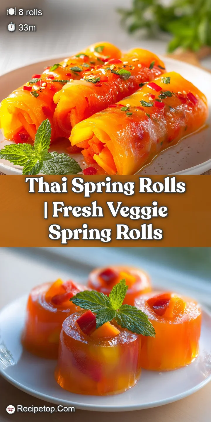 Close-up of a crunchy golden roll being dipped into a glossy, translucent red chili sauce with visible seeds.