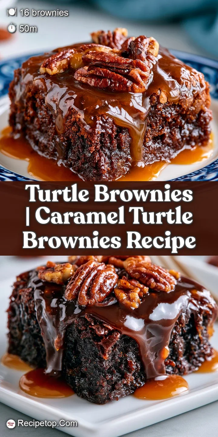 Extreme close-up of molten caramel stretching from a fudgy chocolate base topped with a crunchy toasted pecan.