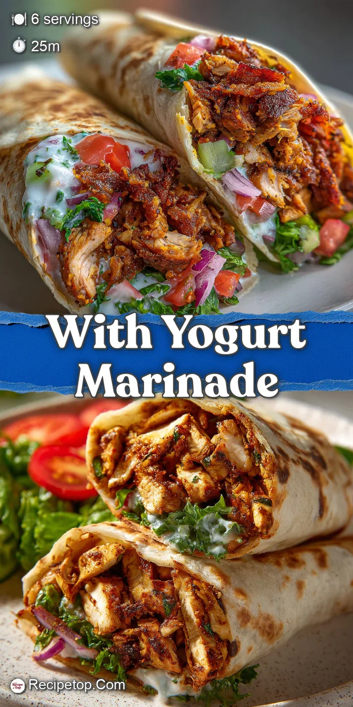 Close-up of juicy shawarma chicken showing browned edges and spice rub, evoking a delicious aroma and flavorful experience.