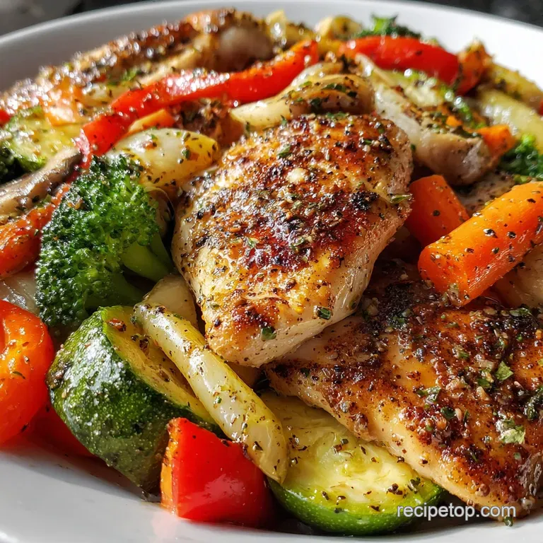 Easy 20 Minute One Pan Chicken and Veggies with Garlic Butter