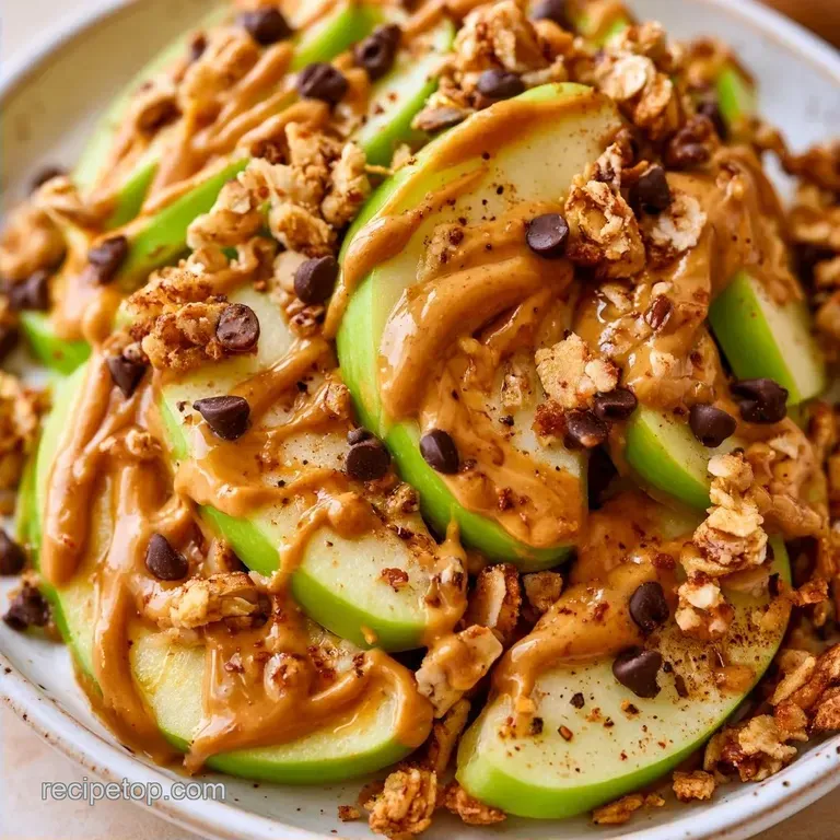 Apple Nachos with Peanut Butter and Granola