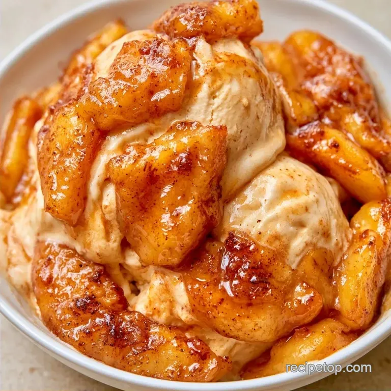 Homemade Apple Pie Ice Cream with Cinnamon Apples