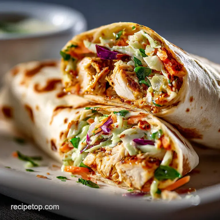 BBQ Chicken Coleslaw Wraps