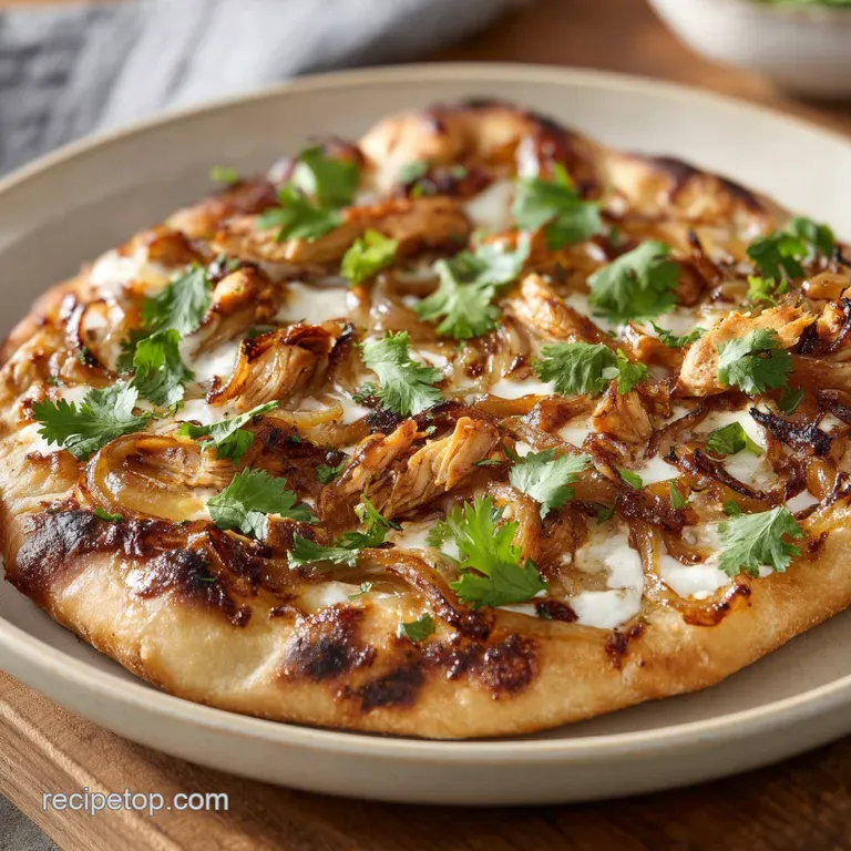 Homemade BBQ Chicken Pizza with Caramelized Onions