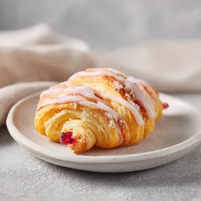 Golden Flaky Berry Puff Pastry Twists with Sweet Glaze