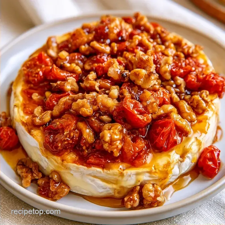 Campfire Baked Brie with Cherry Tomatoes