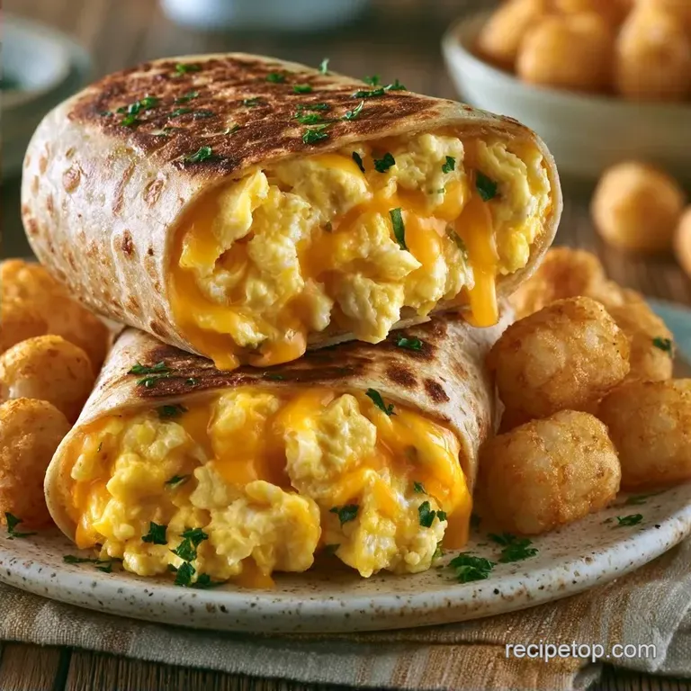 Campfire Breakfast Burritos with Tater Tots