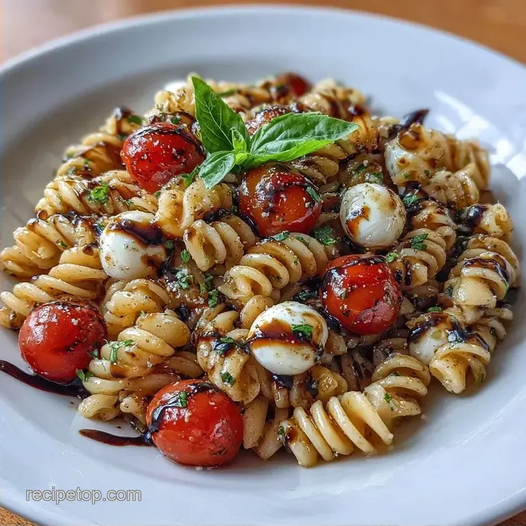 Caprese Pasta Salad: With Balsamic Glaze