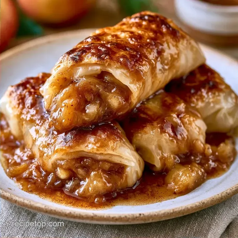 Crispy Caramel Apple Rice Rolls