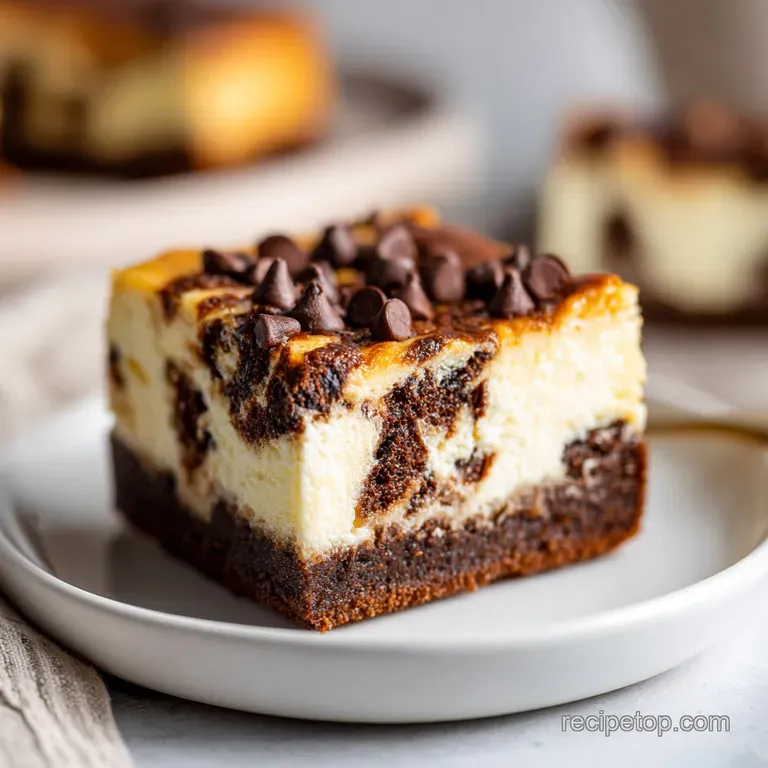 A fork-tender cheesecake bar topped with a sprinkle of cocoa powder, elegantly plated.