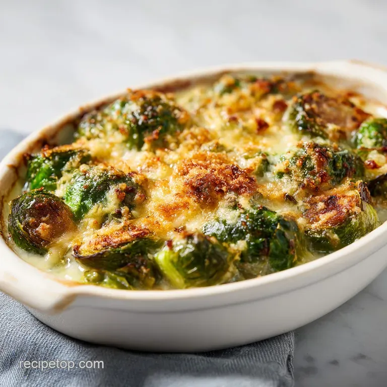 Garlicky Creamy Brussels Sprouts Au Gratin Recipe