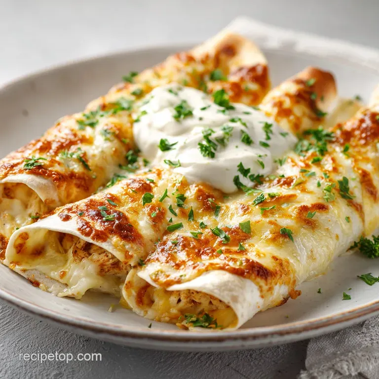 Chicken Enchilada with Sour Cream Sauce