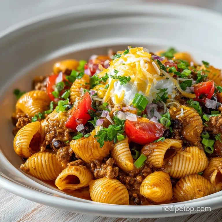 One Pot Creamy Taco Pasta