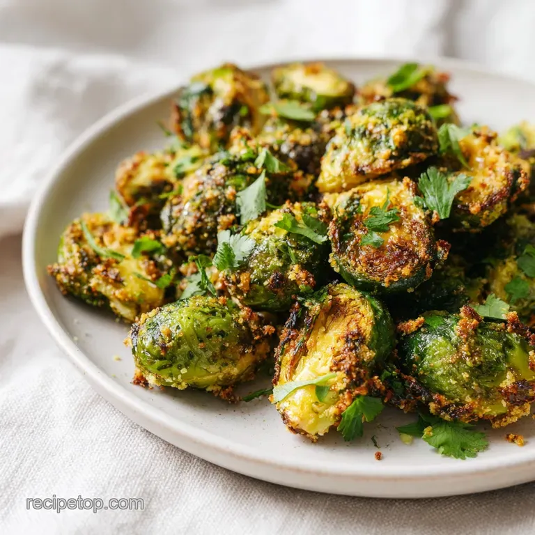 A vibrant green mound of tender Brussels sprouts, flecked with Parmesan, served in a rustic bowl.