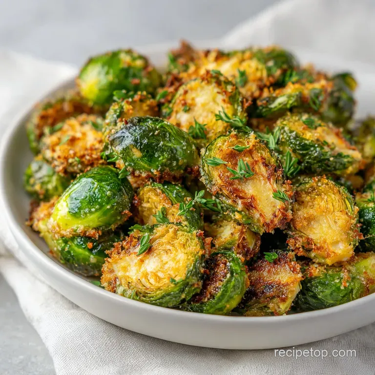 Crispy Parmesan Crusted Roasted Brussels Sprouts