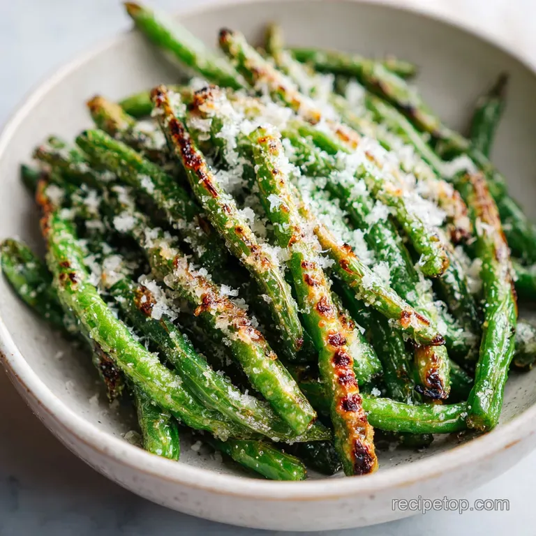 Crispy Parmesan Air Fryer Green Beans