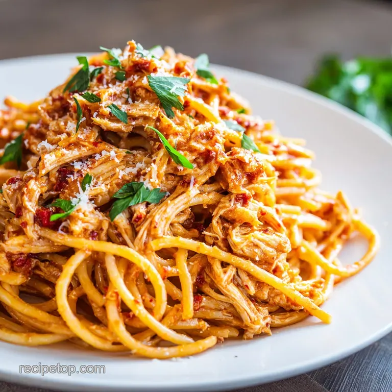 Crockpot Chicken Spaghetti: Creamy and Cheesy
