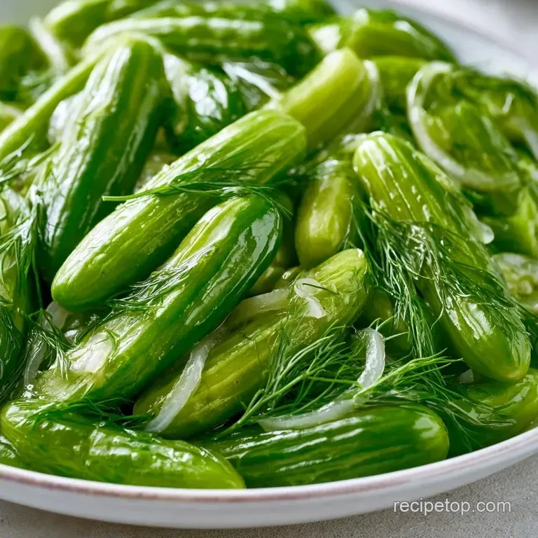 Homemade Refrigerator Pickles with Fresh Dill