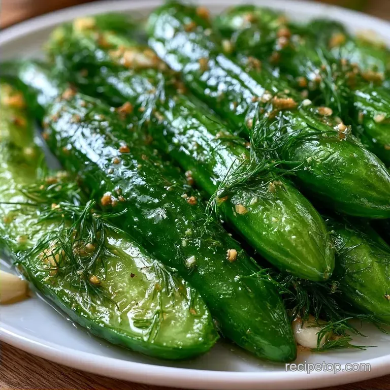 Fresh Dill Refrigerator Pickles with Garlic