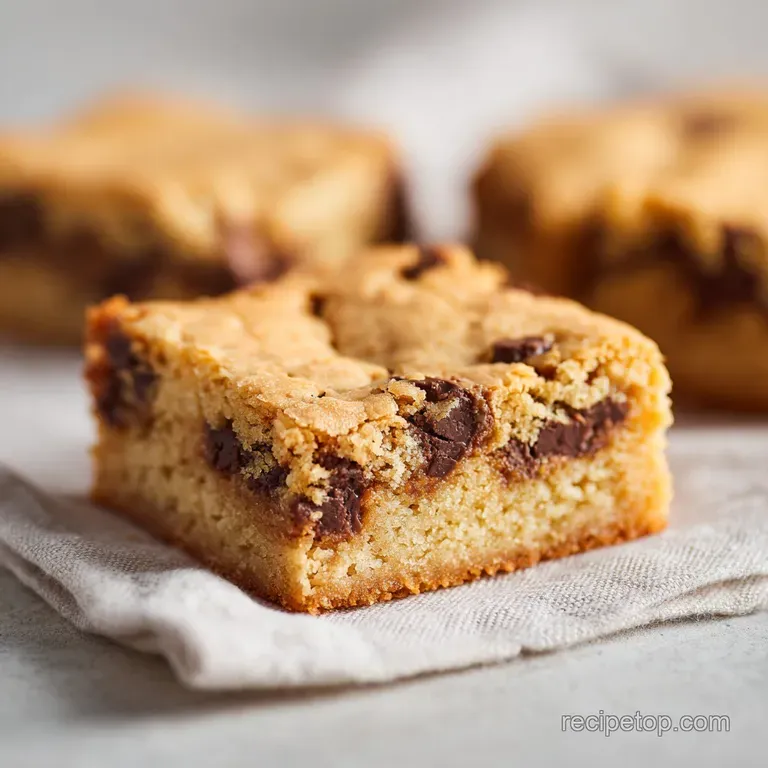 A warm caramel bar slice, dusted with sea salt flakes, on a rustic wooden board.