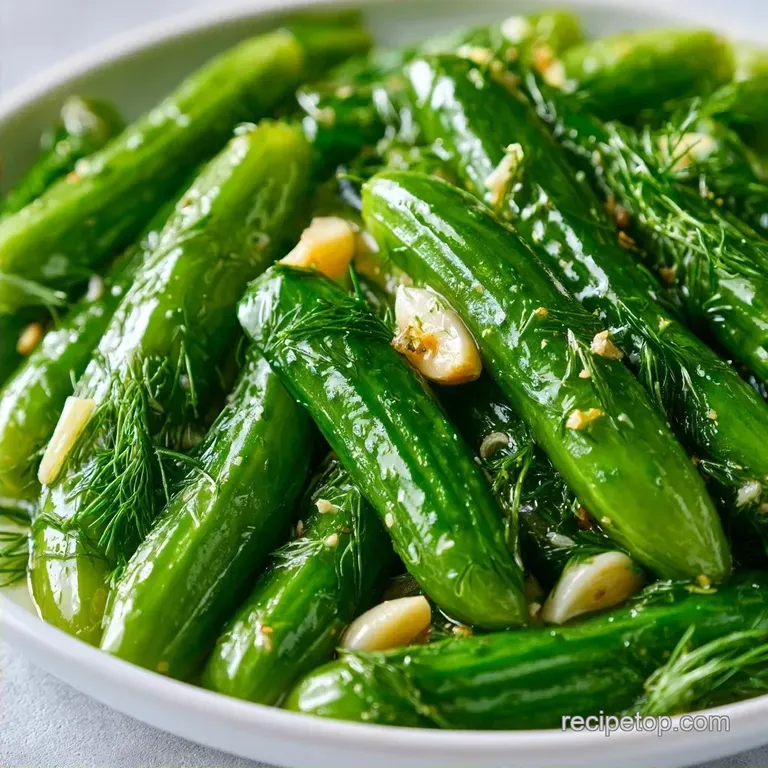 Easy Double Garlic Pickles with Fresh Dill