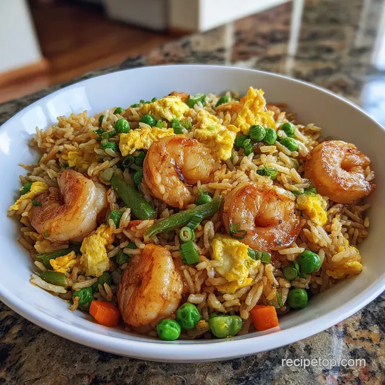 Perfectly portioned fried rice in a white bowl, topped with scallions. Steam rises, hinting at its savory warmth.