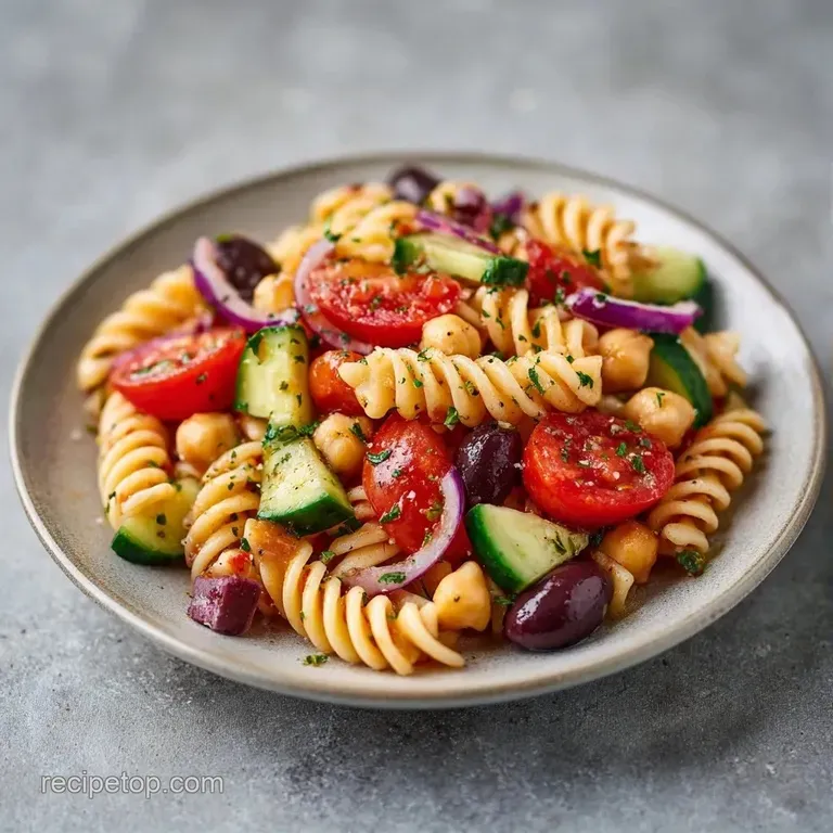 A white ceramic bowl filled with colorful pasta, sliced olives, and fresh parsley under a bright, airy light.