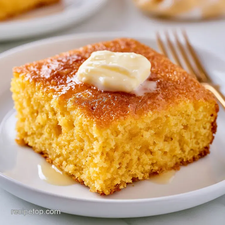Square slices of golden bread stacked on a white plate, topped with a melting pat of butter and a drizzle of honey.