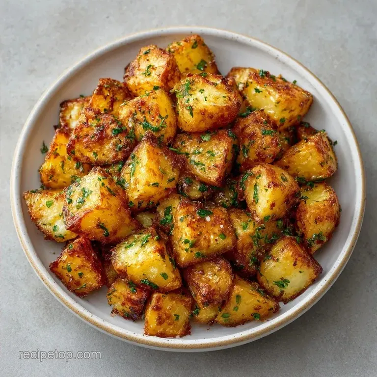 Crispy Garlic Parmesan Herb Roasted Potatoes