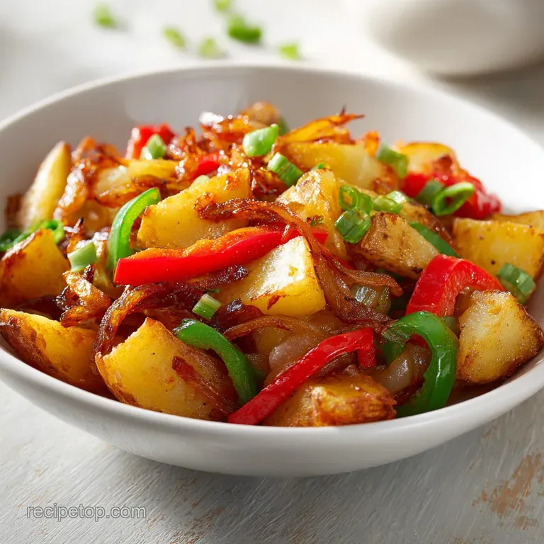 Fried Potatoes and Onions Peppers: Crispy and Caramelized