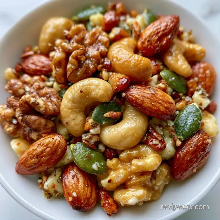 A rustic wooden board featuring piles of roasted nuts, vibrant dried fruit, and dark cocoa nibs in natural light.