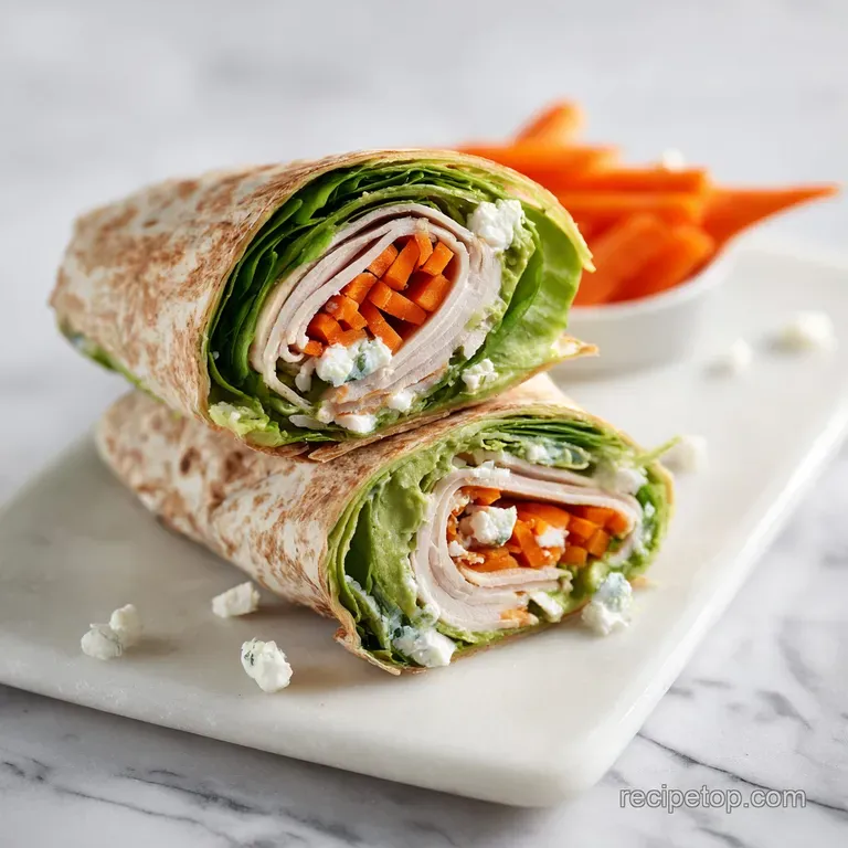 Sliced wraps on a white plate beside a side of bright baby carrots and a small bowl of smooth, golden hummus