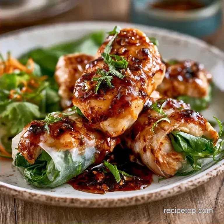 Rice Paper Rolls with Lemongrass Chicken