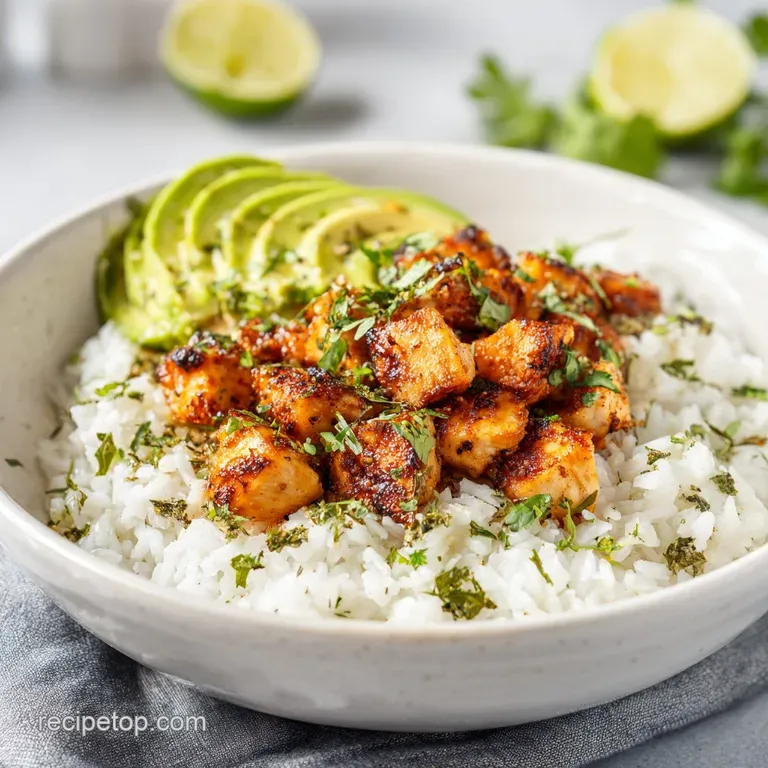 Zesty Honey Lime Chicken Avocado Rice Bowl