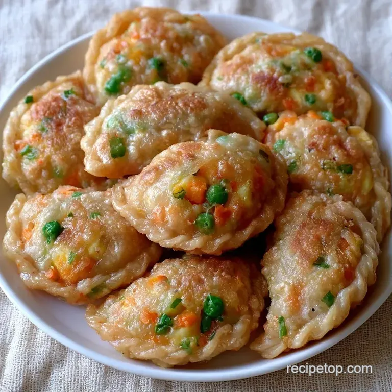 Translucent dumplings arranged on a white ceramic plate, topped with sliced green onions and toasted sesame seeds.
