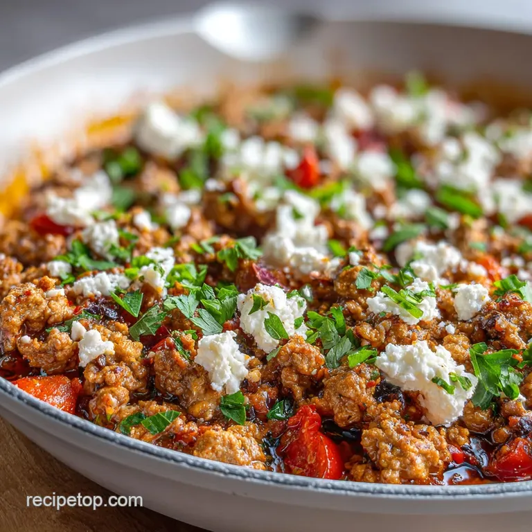 Mediterranean Keto Ground Chicken Skillet