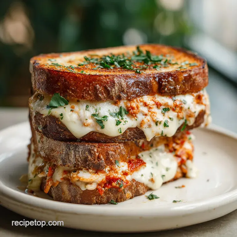 Lazy Chicken Parmesan Grilled Cheese Cheesy