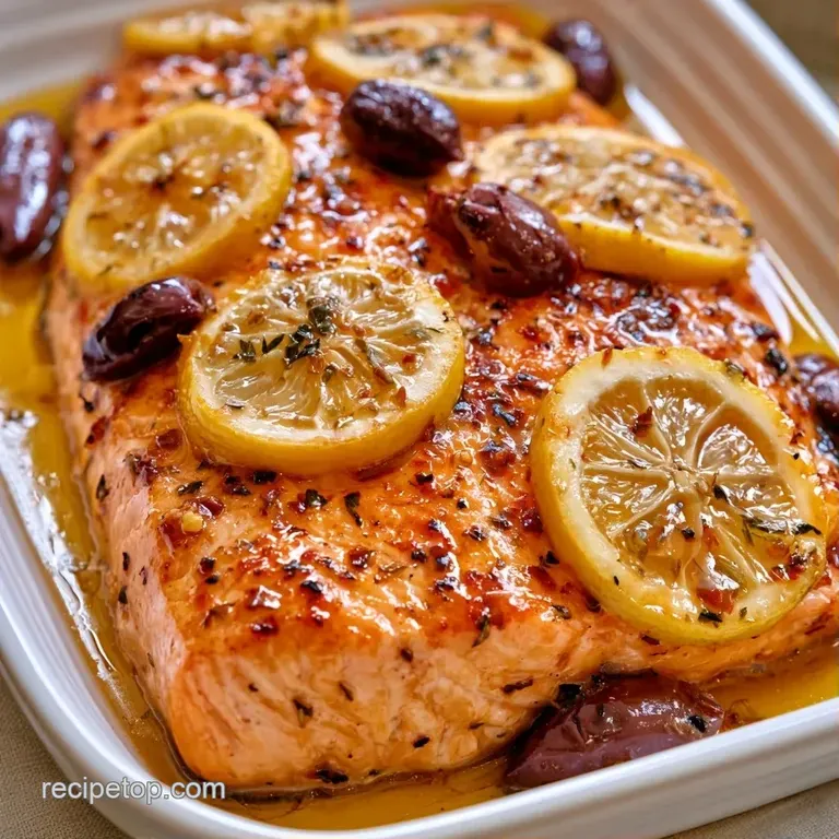 A tender pink salmon fillet paired with vibrant roasted vegetables and a lemon wedge on a white ceramic plate.